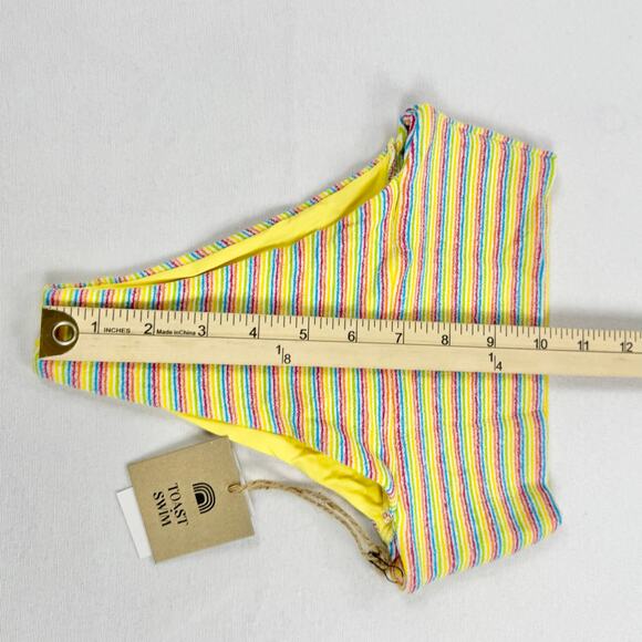 Free People Toast Swim Women’s Banded Waist Ribbed Bikini Bottom Small Rainbow - Picture 6 of 8